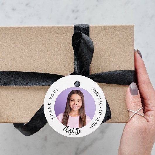 Schwarz-weißes benutzerdefiniertes Foto vielen Dan Geschenkanhänger