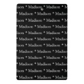 Schwarz-weißes benutzerdefiniertes Namenstextmuste Mini Klemmbrett (Rückseite)