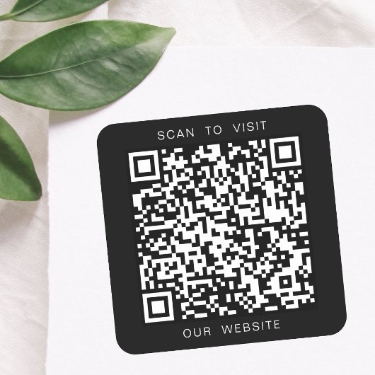 Schwarz-weißes benutzerdefiniertes QR-Code-Website Quadratischer Aufkleber