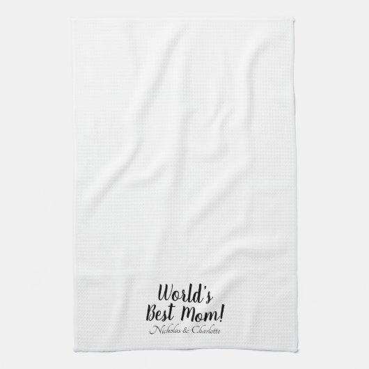 Schwarz-weißes, benutzerdefiniertes Skript der bes Geschirrtuch (Vertikal)