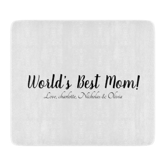 Schwarz-weißes, benutzerdefiniertes Skript der bes Schneidebrett (Vorderseite)