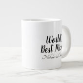 Schwarz-weißes, benutzerdefiniertes Skript mit der Jumbo-Tasse (Vorderseite Rechts)