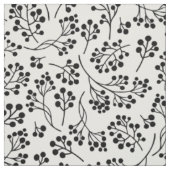 Schwarz-weißes Berry-Botanisches Muster Stoff (Muster)