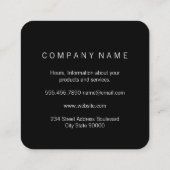 Schwarz-weißes Bier-Logo Quadratische Visitenkarte (Rückseite)