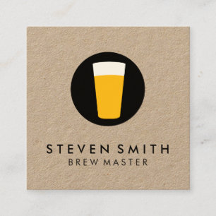 Schwarz-weißes Bier-Logo Quadratische Visitenkarte