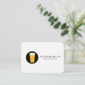 Schwarz-weißes Bier-Logo Visitenkarte (Stehend Vorderseite)