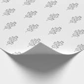 Schwarz-weißes Blatt-Geschenk Geschenkpapier (Ecke)