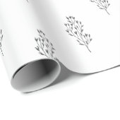 Schwarz-weißes Blatt-Geschenk Geschenkpapier (Rolleneckpunkt)