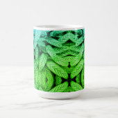 Schwarz-weißes Blattmuster Kaffeetasse (Mittel)