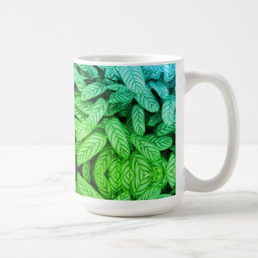 Schwarz-weißes Blattmuster Kaffeetasse (Rechts)