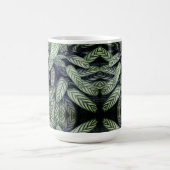 Schwarz-weißes Blattmuster Kaffeetasse (Mittel)