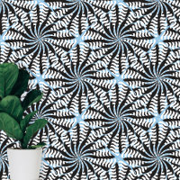 Schwarz-weißes Blau Symmetrische, trendige Strickf
