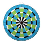 Schwarz-weißes Blau und Limones Dartboard Dartscheibe (vorne)