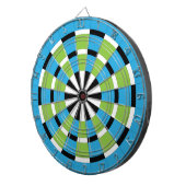 Schwarz-weißes Blau und Limones Dartboard Dartscheibe (Vorderseite rechts)