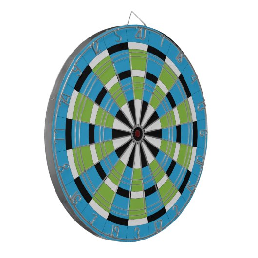 Schwarz-weißes Blau und Limones Dartboard Dartscheibe (Vorderseite Links)
