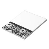 Schwarz-weißes Blumen Notizbuch Notizblock (Rotiert)
