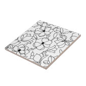 Schwarz-weißes Blumenmuster Fliese (Seite)