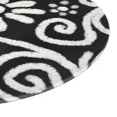 Schwarz-weißes Blumenmuster und Wirbel Blume Blume Schneidebrett (Ecke)