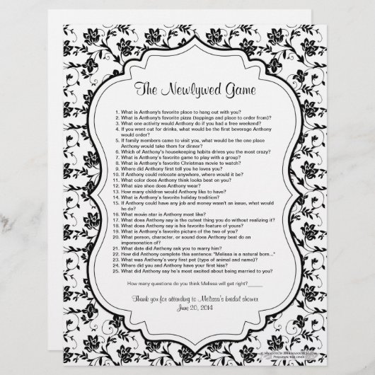 Schwarz-weißes Blumenspiel, neu verheiratetes Brau (Vorne/Hinten)