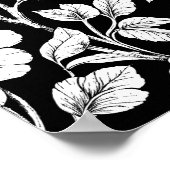 Schwarz-weißes Botanisches Dekoupage Poster Paper (Ecke)