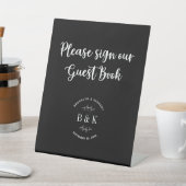 Schwarz-weißes botanisches Hochzeitshaus Sockelschild (In SItu)