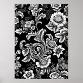 Schwarz-weißes botanisches Plakat oder Dekopapier (Vorne)