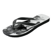 Schwarz-weißes Brandrauchen Moderne Flip Flops Badesandalen (Schrägansicht)