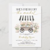 Schwarz-weißes Brautparty aus dem Markt Einladung (Vorderseite)