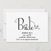 Schwarz-weißes Brautparty der Moderne Einladung (Rückseite)