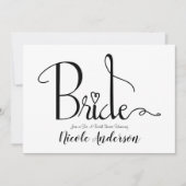 Schwarz-weißes Brautparty der Moderne Einladung (Vorderseite)