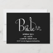 Schwarz-weißes Brautparty der Moderne Einladung (Rückseite)