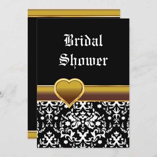 Schwarz-weißes Brautparty Einladung (Vorne/Hinten)