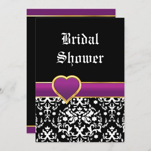 Schwarz-weißes Brautparty Einladung (Vorne/Hinten)