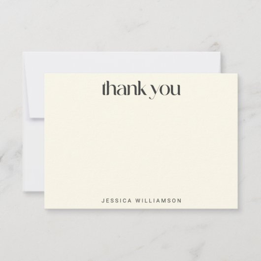 Schwarz-weißes Brautparty nach Maß Dankeskarte (Vorderseite)