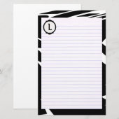 Schwarz-weißes Briefpapier mit Monogramm (Vorne/Hinten)
