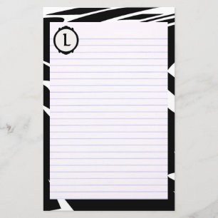 Schwarz-weißes Briefpapier mit Monogramm