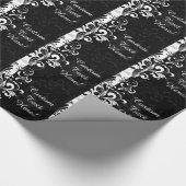 Schwarz-weißes Brunnen-Strudel-Party Geschenkpapier (Ecke)