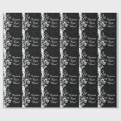 Schwarz-weißes Brunnen-Strudel-Party Geschenkpapier (Flach)