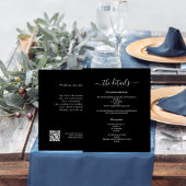 Schwarz-weißes Budget Hochzeitsprogramm Details QR