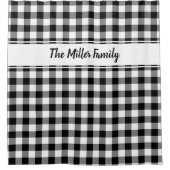 Schwarz-weißes Buffalo Kariertes Muster mit Indivi Duschvorhang (Vorderseite)