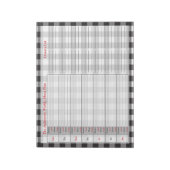 Schwarz-weißes Buffalo Kariertes Personalisiertes Notizblock (Rotiert)