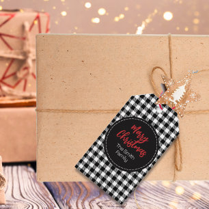 Schwarz-weißes Buffalo Kariertes traditionelles La Geschenkanhänger