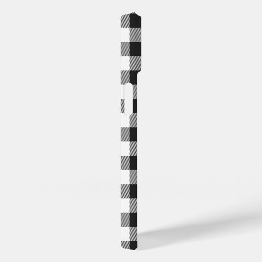 Schwarz-weißes Buffalo Karo Custom Monogram Case-Mate iPhone Hülle (Rückseite / Rechts)