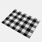 Schwarz-weißes Büffel-Karo-Gingham-Entwurfs-Muster Fußmatte (Schrägansicht)
