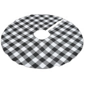 Schwarz-weißes Büffel-Karo-Muster Leinenimitat Weihnachtsbaumdecke (Schrägansicht)