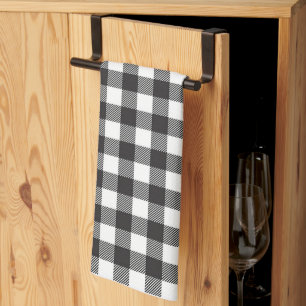 Schwarz-weißes Büffel-Karo-Plaids-Küchenhandtuch Geschirrtuch