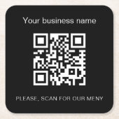 Schwarz-weißes Business Bar Restaurant Menü QL Rechteckiger Pappuntersetzer (Vorderseite)