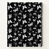 Schwarz-weißes Butterfly-Illustrations-Muster Notizblock (Rückseite)