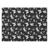 Schwarz-weißes Butterfly-Illustrations-Muster Tischdecke (Vorderseite (Horizontal))