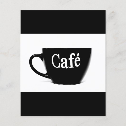 SCHWARZ-WEISSES CAFE KAFFEE TASSE MORNING BEVERAGE FLYER (Vorne)